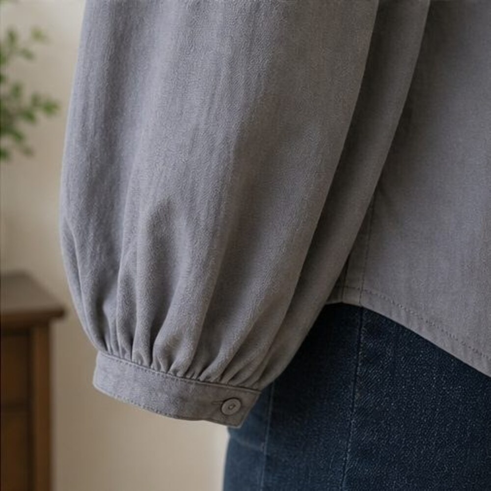 Gray Ruffle Blouse - Picture 5 of 6